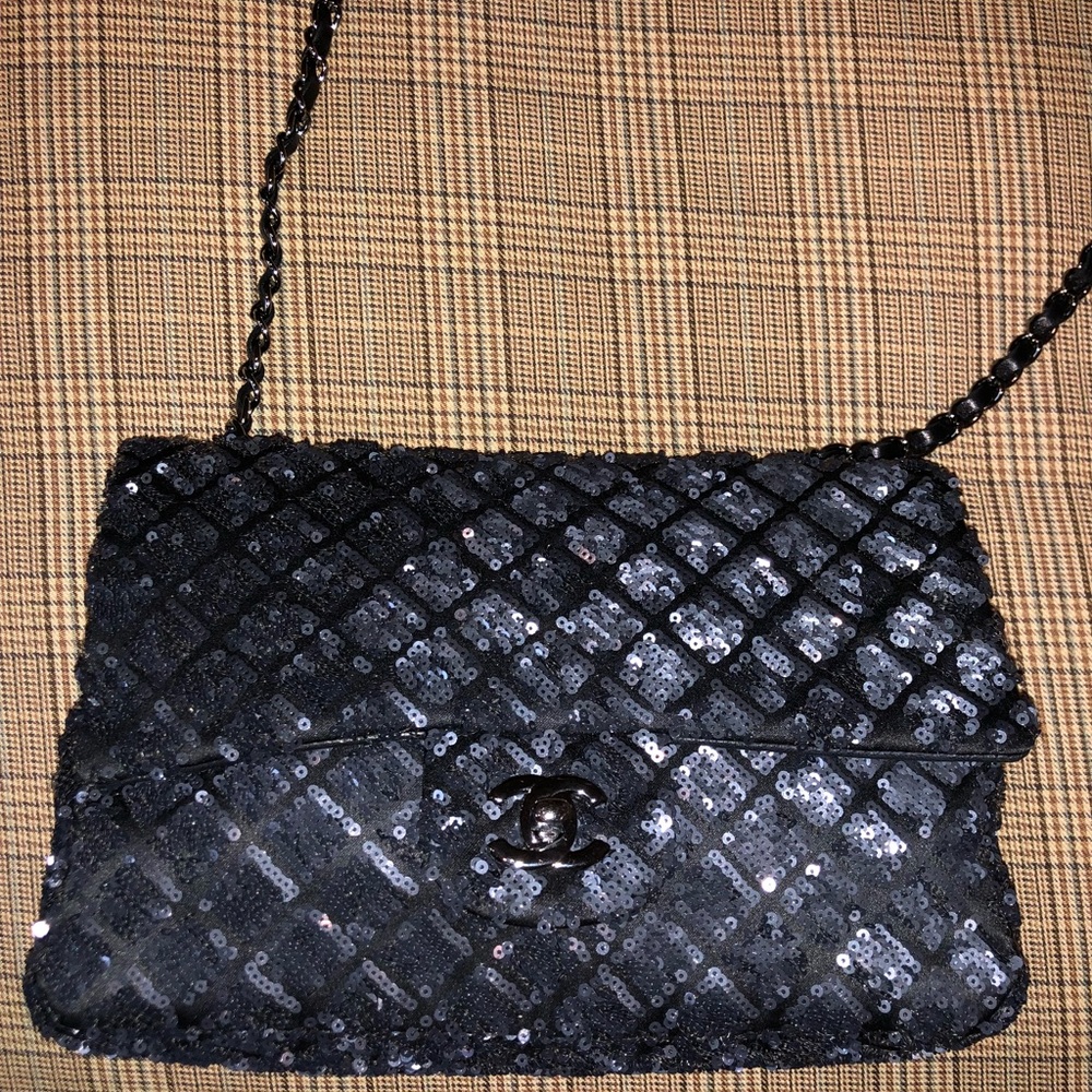 Authentic Chanel Navy Sequin Bag PRISTINEcondition